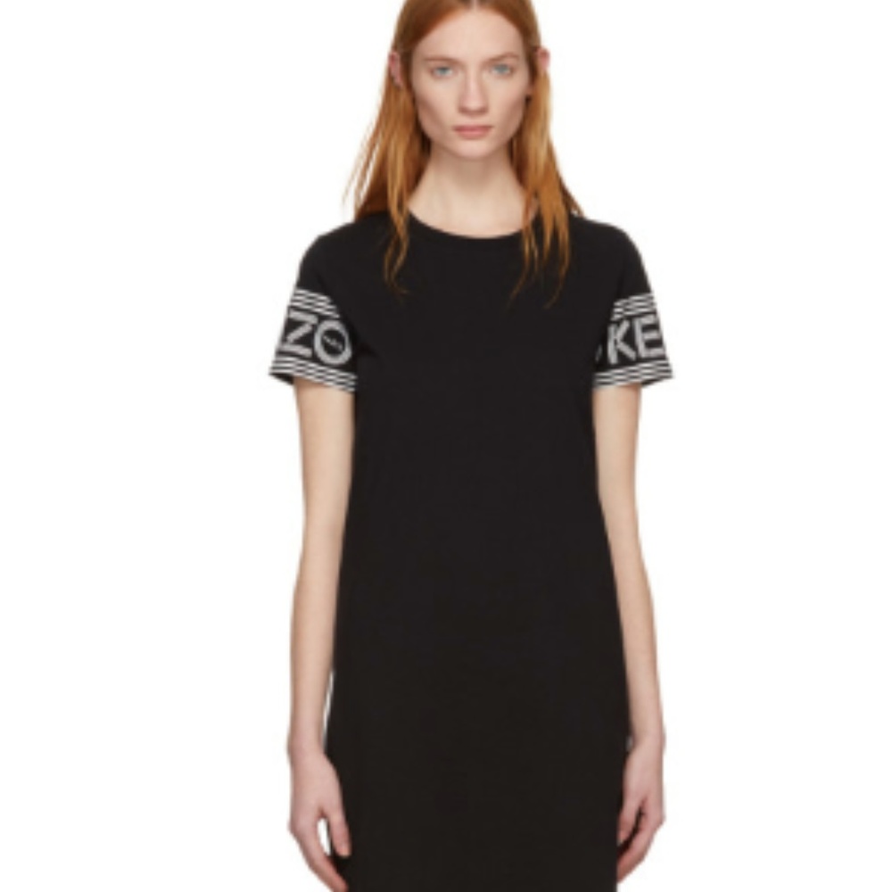 Black Midi Sport T-Shirt Dress by Kenzo XS